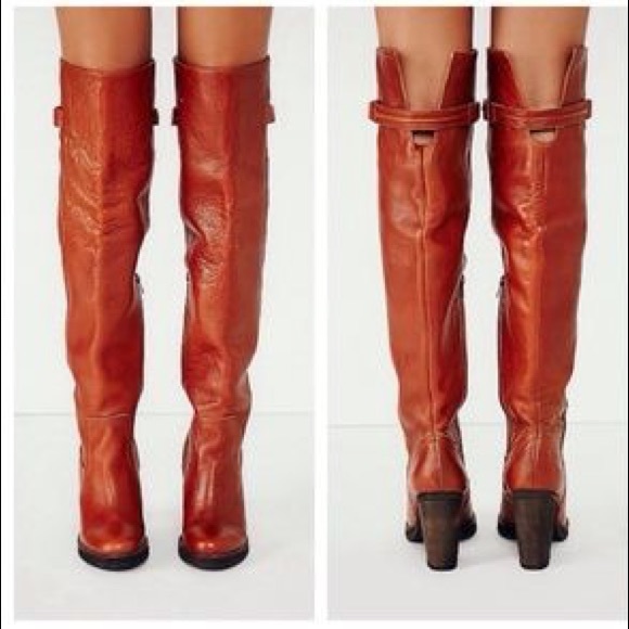 NIB Free People Novak Over the Knee Boot Brown - Picture 3 of 8